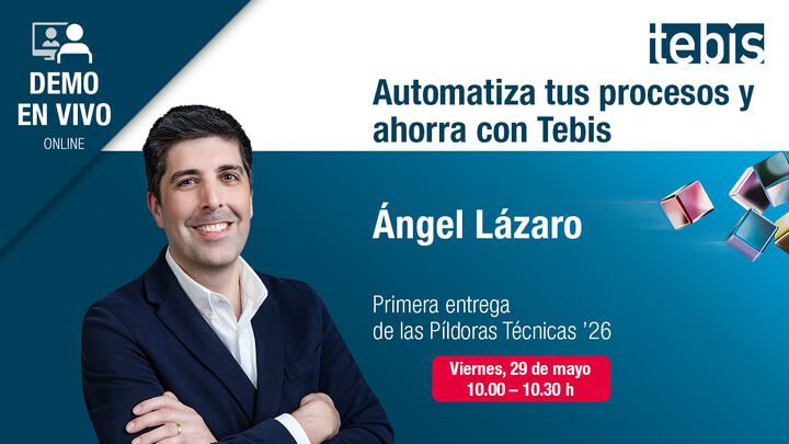 Ángel Lázaro, Ingeniero de Aplicaciones de Tebis, ponente del webinar Píldoras Técnicas '26 sobre automatización y ahorro CAD/CAM