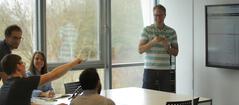 Tebis software developers in the weekly Sprint meeting