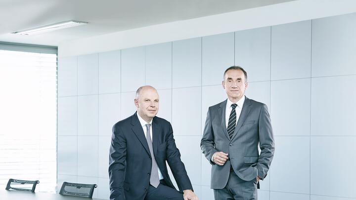 Dr. Thomas Wrede & Bernhard Rindfleisch, Vorstände der Tebis AG (v. l.)