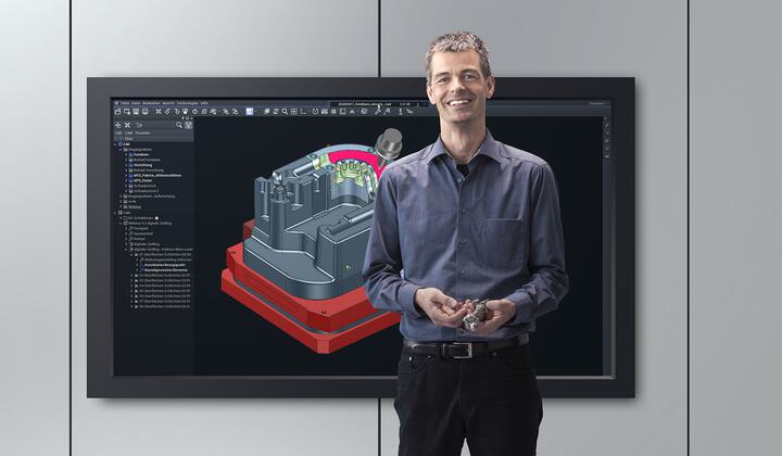 Tebis 4.1: Leiter der Tebis Implementierung zeigt die Tebis CAD/CAM-Software  