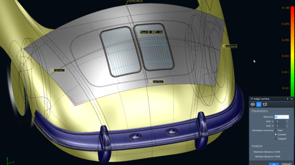 Optimal surface layout with large projecting base surfaces